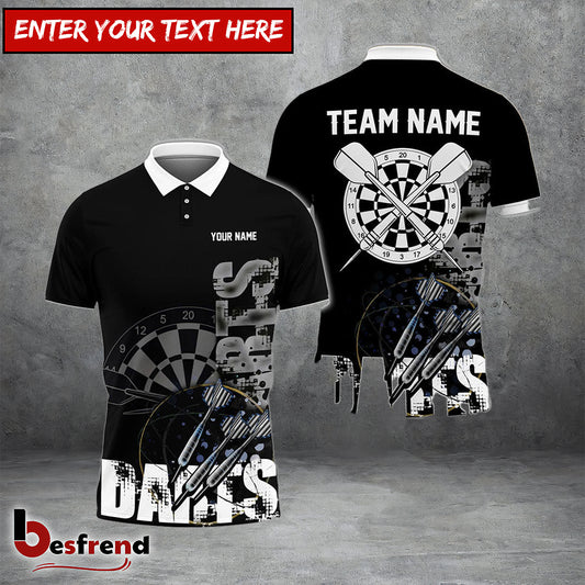 Besfrend Darts Black Stylist Pro Personalized Name 3D Shirt