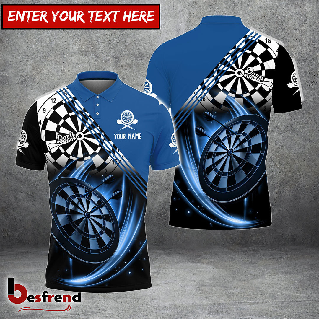 Besfrend Darts Blue Personalized Name 3D Shirt