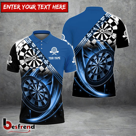 Besfrend Darts Blue Personalized Name 3D Shirt