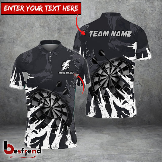 Besfrend Darts Board Lightning Graffiti Personalized Name Team Name 3D Shirt