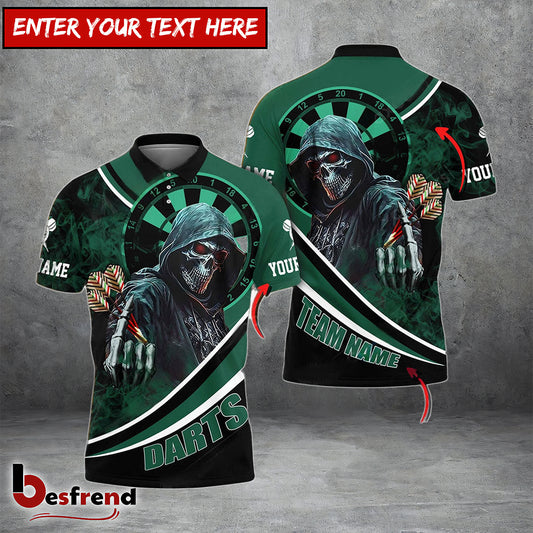 Besfrend Darts Brotherhood Skull Personalized Name Team Name 3D Shirt