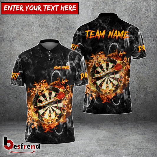 Besfrend Darts Burning Dartboard Personalized Name Team Name 3D Shirt