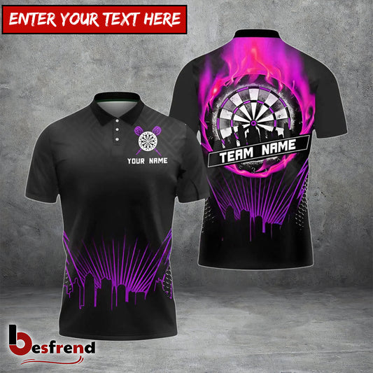 Besfrend Darts City Fire Ring Personalized Name Team Name Shirt