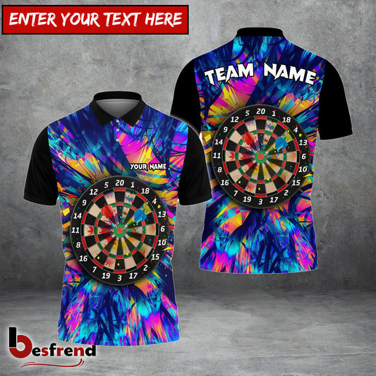 Besfrend Darts Colorful Lightning Personalized Name Team Name 3D Shirt