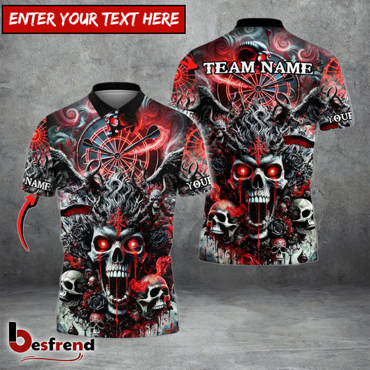 Besfrend Darts Demonic Skull Personalized Name Team Name Shirt
