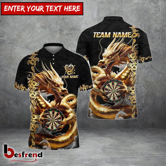 Besfrend Darts Dragon Golden Attire Personalized Name Team Name Shirt