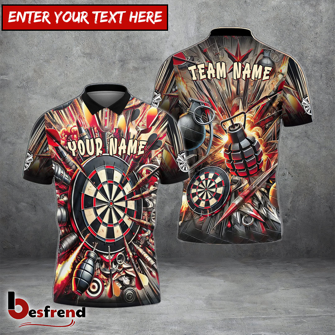 Besfrend Darts Explosion Multicolor Options Personalized Name Team Name 3D