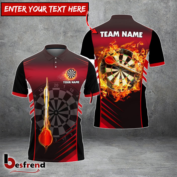 Besfrend Darts Fire Arrow Personalized Name Team Name 3D Shirt