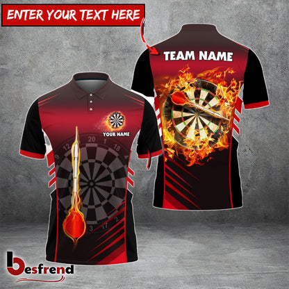 Besfrend Darts Fire Arrow Personalized Name Team Name 3D Shirt