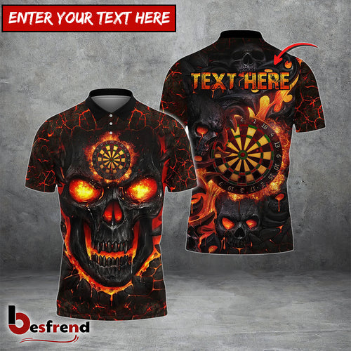 Besfrend Darts Fire Skull Personalized Name 3D Shirt