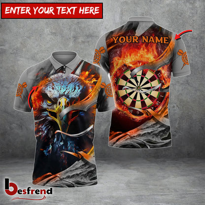 Besfrend Darts Flame Eagle Personalized Name 3D Shirt