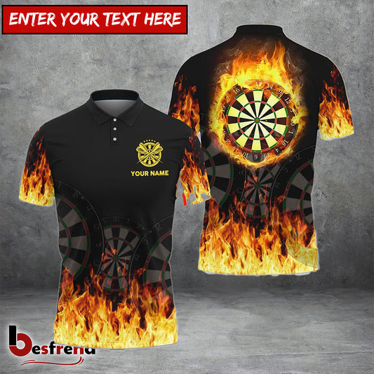 Besfrend Darts Flame Personalized Name 3D Shirt