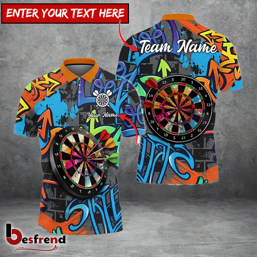 Besfrend Darts Graffiti Street Style Multicolor Options Personalized Name Team Name 3D