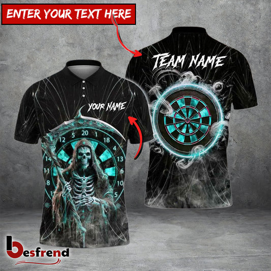Besfrend Darts Grim Reaper Smoke Personalized Name Team Name Shirt