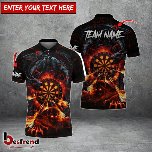 Besfrend Darts Hell Dragon Personalized Name Team Name 3D Shirt