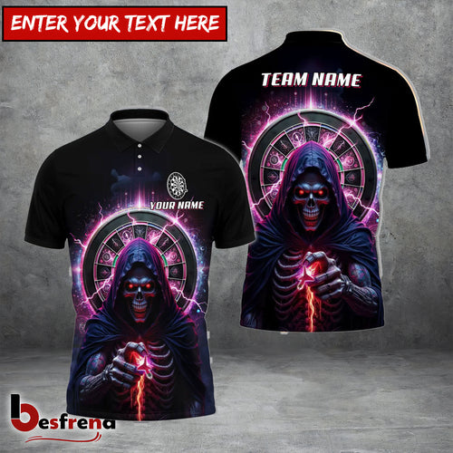Besfrend Darts Magic Skull Reaper Personalized Name Team Name Shirt