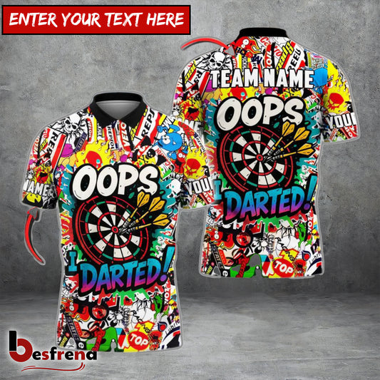 Besfrend Darts Oops! I Darted Graffiti Personalized Name Team Name Shirt