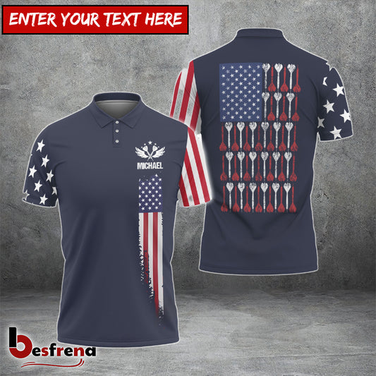 Besfrend Darts Patriotic Flag Version 2 Custom Polo Shirts