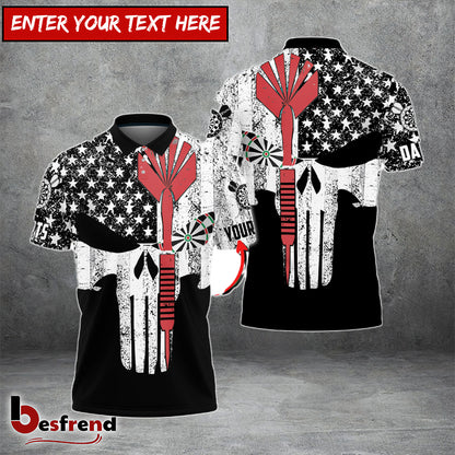 Besfrend Darts Punisher Skull Custom Polo Shirts