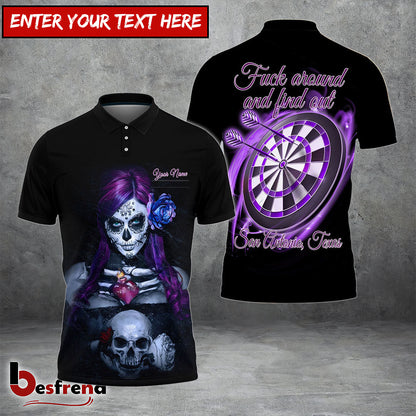 Besfrend Darts Purple Girl  Skull Personalized Shirt