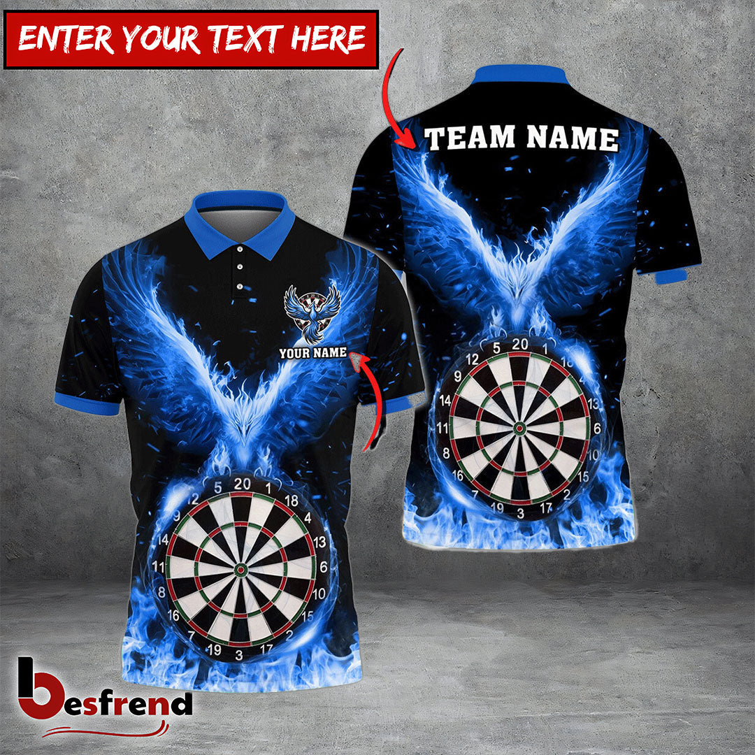Besfrend Darts Rebirth Flame Phoenix Personalized Name Team Name 3D Shirt