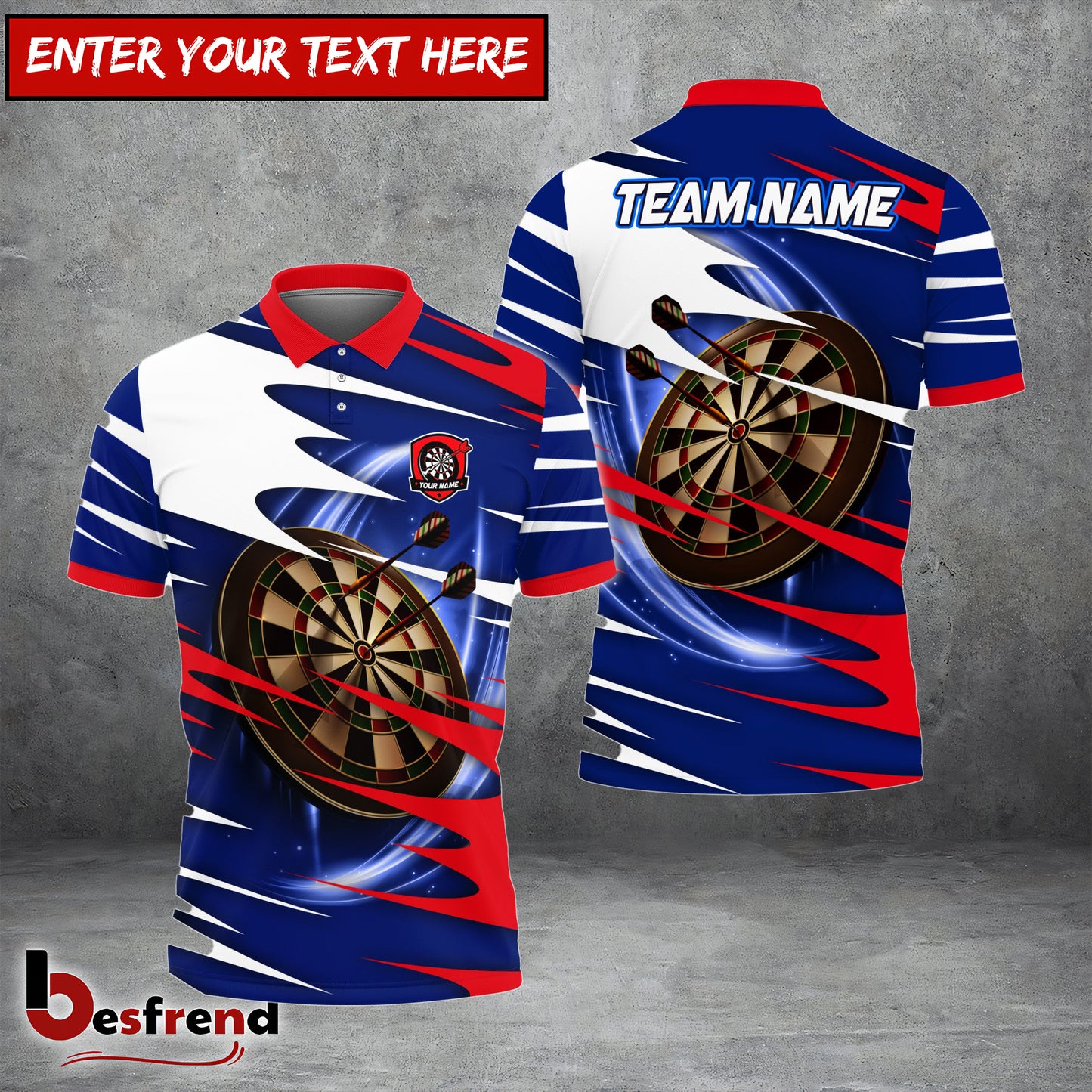 Besfrend Darts Ribbon Color Personalized Name Team Name 3D Shirt