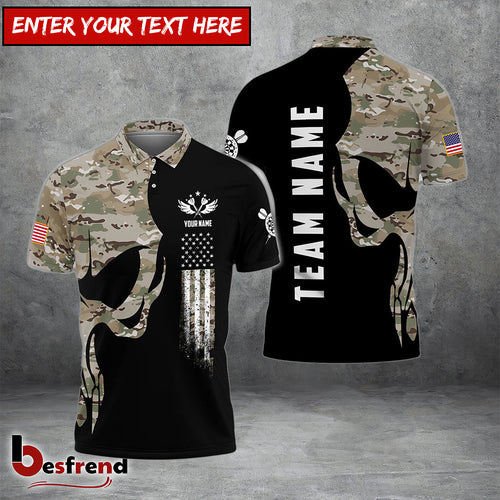 Besfrend Darts Skull Army Flag Custom Polo Shirts
