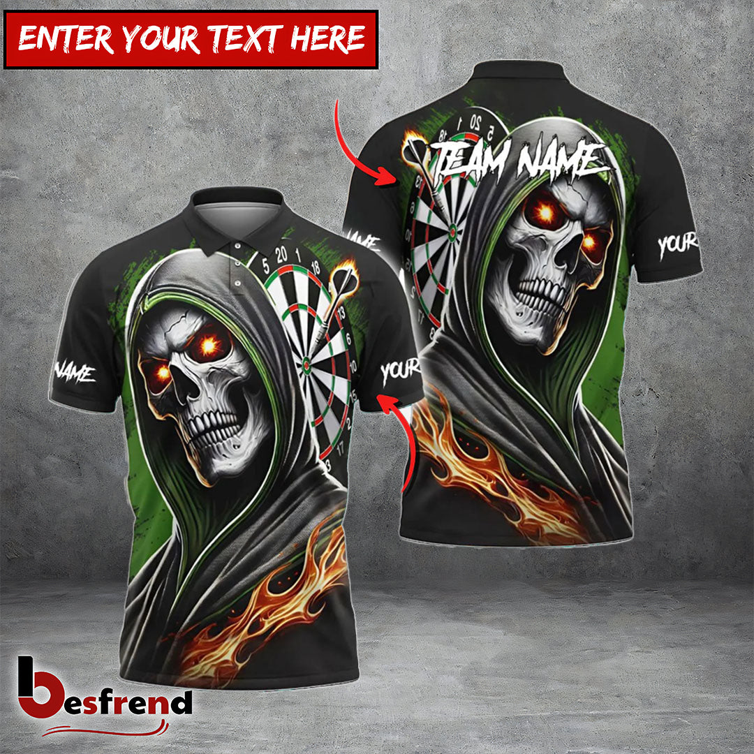 Besfrend Darts Skull Paint Color Multicolor Options Personalized Name Shirt