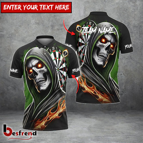 Besfrend Darts Skull Paint Color Multicolor Options Personalized Name Shirt