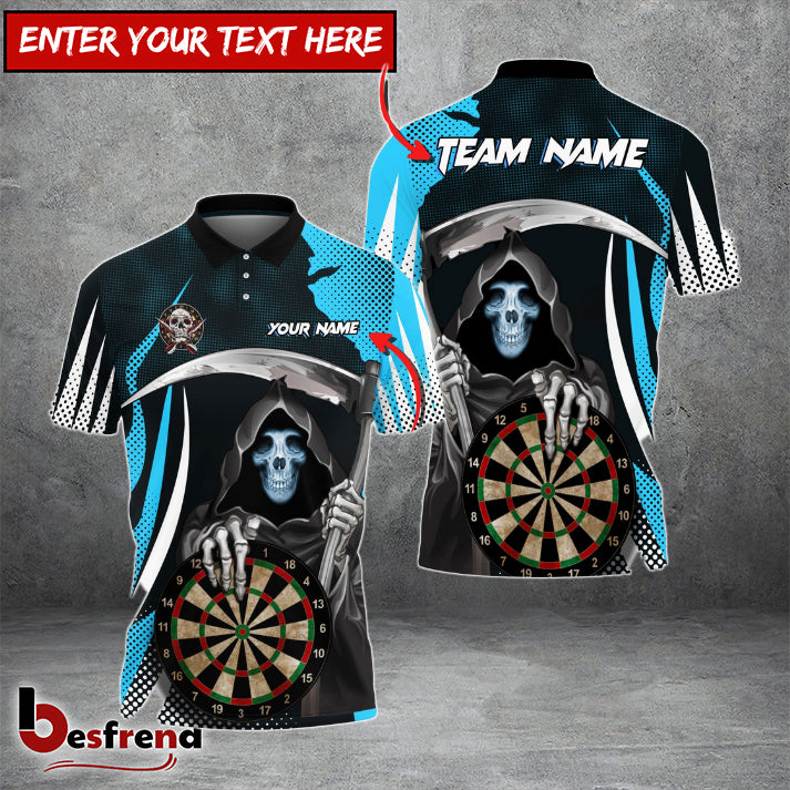 Besfrend Darts Skull Reaper Personalized Name Team Name 3D Shirt