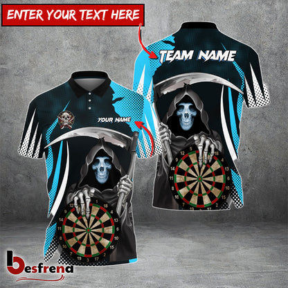 Besfrend Darts Skull Reaper Personalized Name Team Name 3D Shirt