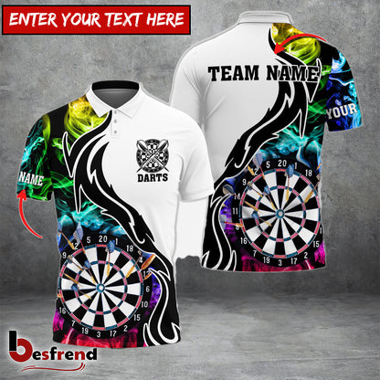 Besfrend Darts Smoke Pattern Personalized Name 3D Shirt