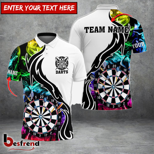 Besfrend Darts Smoke Pattern Personalized Name 3D Shirt