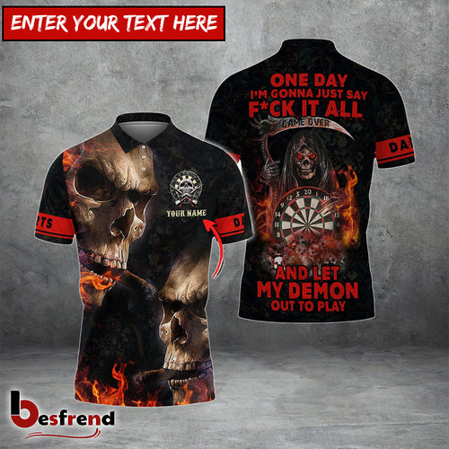 Besfrend Darts Smoke Skull Personalized Name 3D Shirt