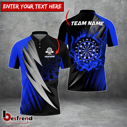 Besfrend Darts Thunder Fang Flame Personalized Name Team Name 3D Shirt