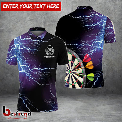 Besfrend Darts Thunder Lightning Personalized Name 3D Shirt