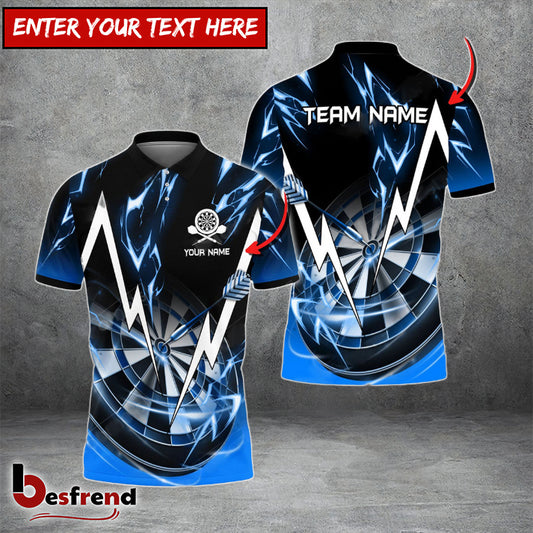 Besfrend Darts Thunder Lightning Personalized Name Team Name 3D Shirt