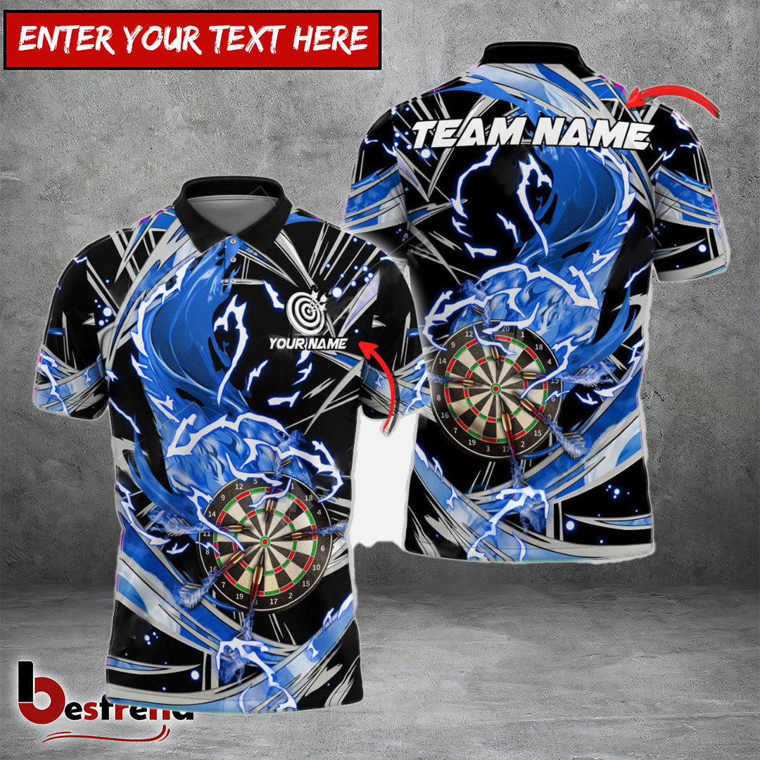 Besfrend Darts Thunder Wind Aura Personalized Name Team Name 3D Shirt