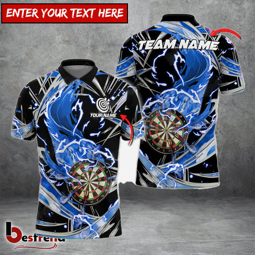 Besfrend Darts Thunder Wind Aura Personalized Name Team Name 3D Shirt