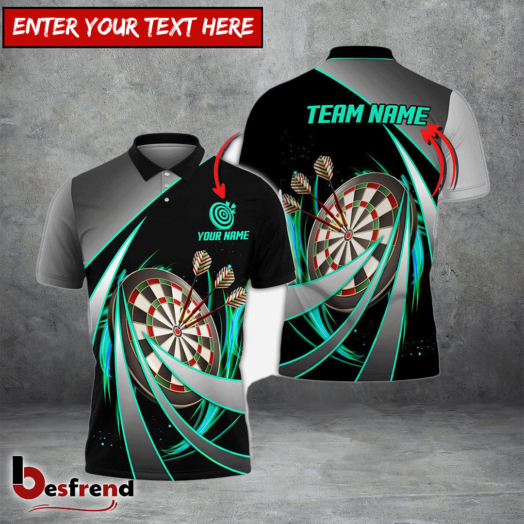 Besfrend Darts Tornado Pattern Personalized Name Team Name 3D Shirt