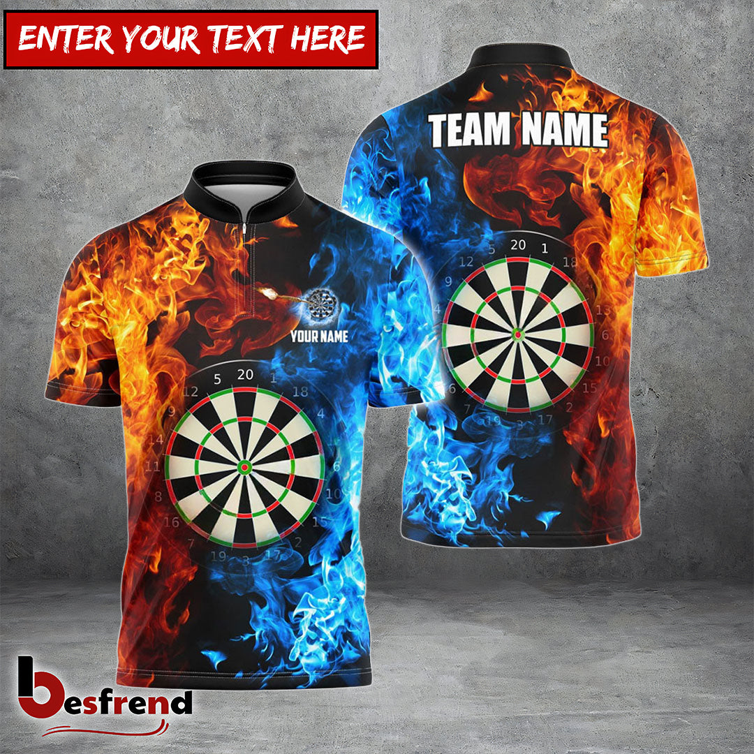 Besfrend Darts Two Sides Flame Personalized Name Team Name 3D Shirt
