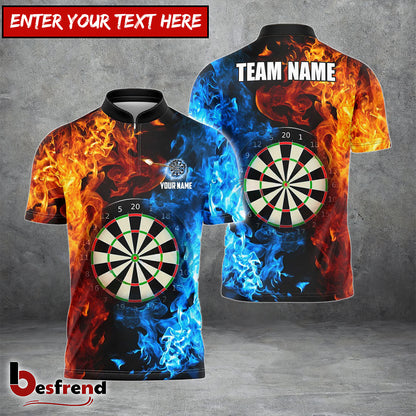 Besfrend Darts Two Sides Flame Personalized Name Team Name 3D Shirt