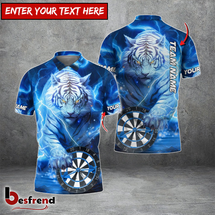 Besfrend Darts White Tiger Personalized Name Team Name 3D Shirt