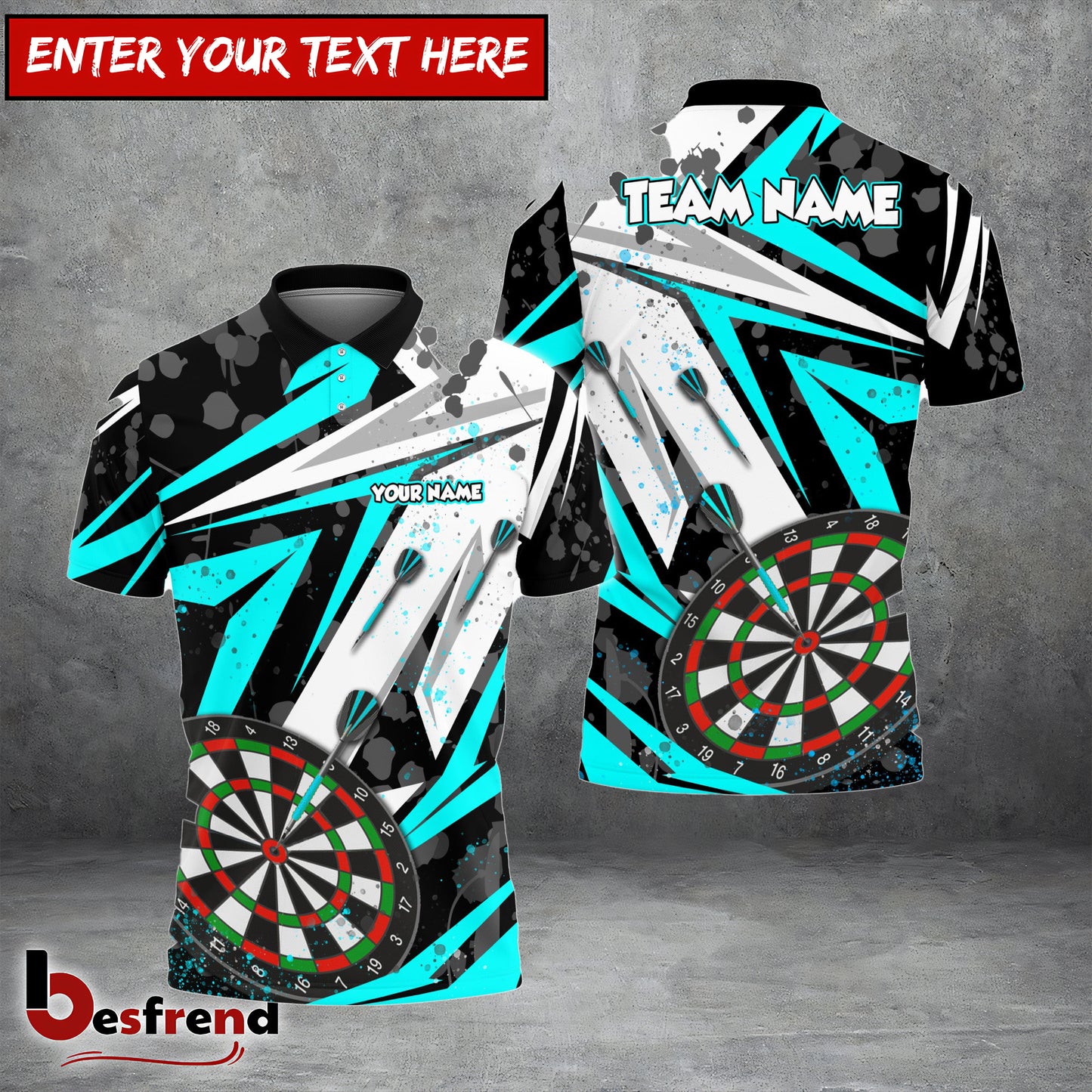 Besfrend Darts Winner Personalized Name Team Name 3D Shirt