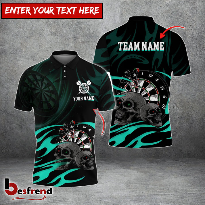 Besfrend Darts  Skull Pattern Personalized Name Team Name 3D Shirt