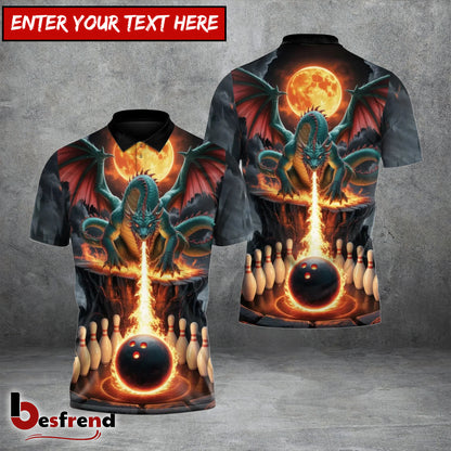 Besfrend Dragon Hell Fire Bowling 3D Shirt