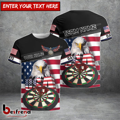 Besfrend Eagle Dart DartBoard Personalized Name Team Name 3D Shirt