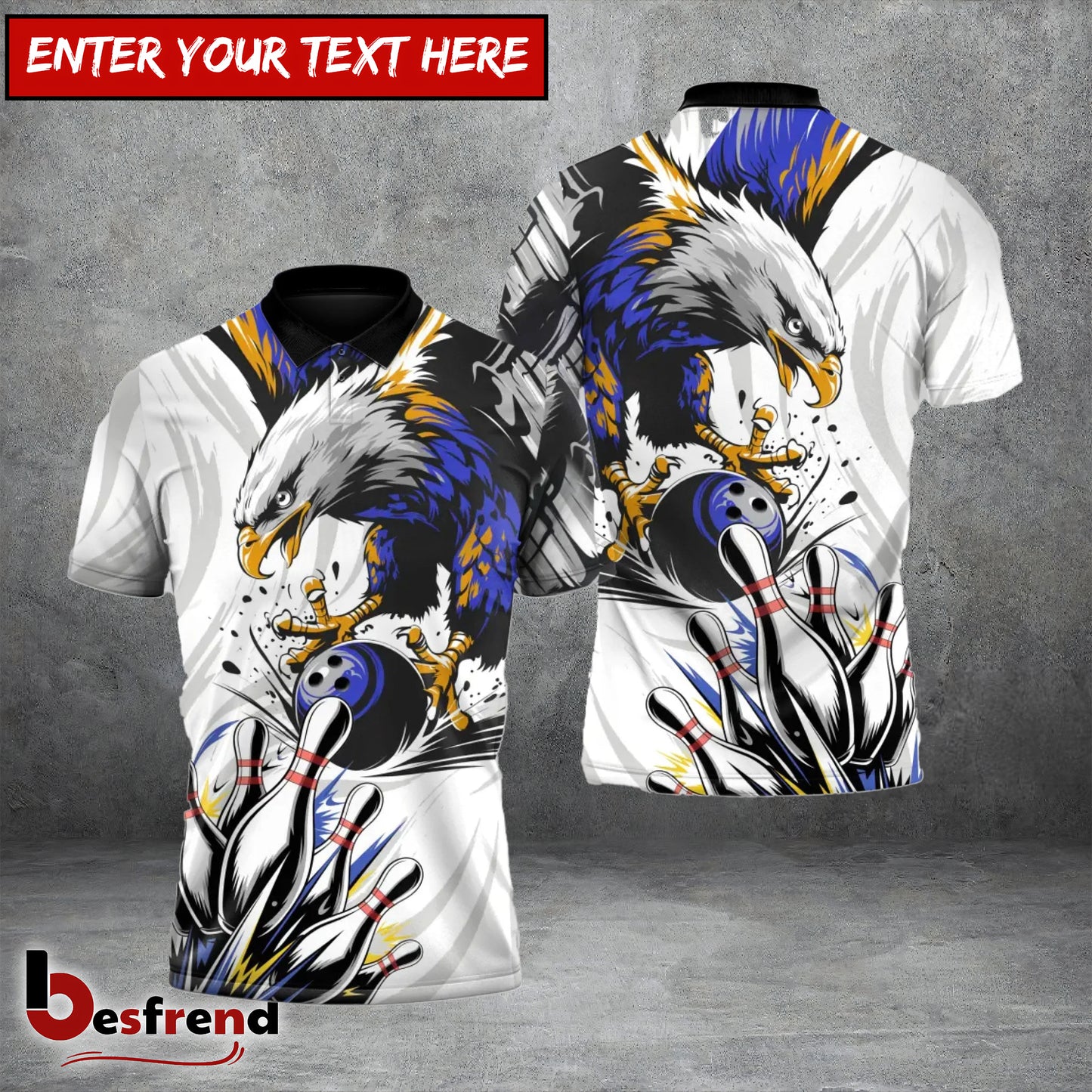 Besfrend Eagle Strike 3D Bowling Shirt