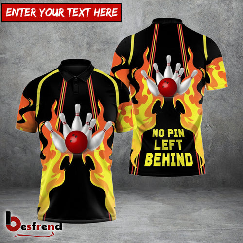 Besfrend Fire Strike “No Pin Left Behind” Bowling 3D Shirt