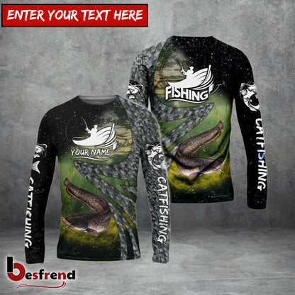 Besfrend Fishing Catfish Skin Customize Name 3D Shirts